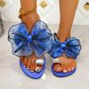 Женские тапочки лето новые круглый носок кристалл носок кружево бант-бабочка мягкая подошва противоскользящие износостойкие балетки
