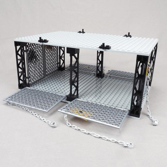 1 набор однослойных строительных блоков для клеток, развивающая простая в сборке модель закрытой клетки для заключенных, сцена Судного дня, настольное украшение для малышей, мальчиков и девочек