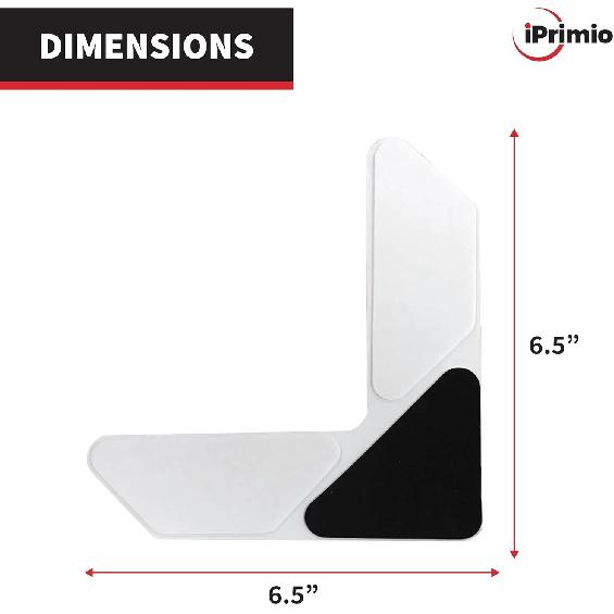 StepNGrip Rug Corner Grippers 4-Pack - Flattens Edges to Hold Rugs in Place - Impedes Curling with Stiff Layer - Reble Carpet Grip Pads with