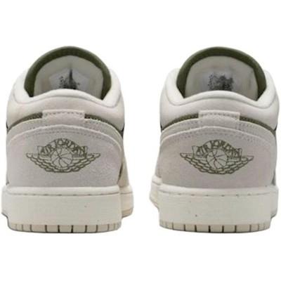Jordan Детские баскетбольные кроссовки Air Jordan 1 Low Серые Зеленые Унисекс