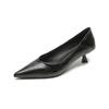 Weiwei Girl 739-2 Suede Pointed Single Shoes Women's Thin Heel Black Commuter Work Shoes Cat Heel Light Mouth High Heels