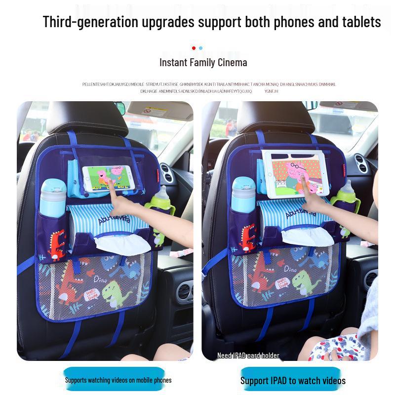 Children's Multifunctional Car Seat Organizer with Touch Screen Compartment