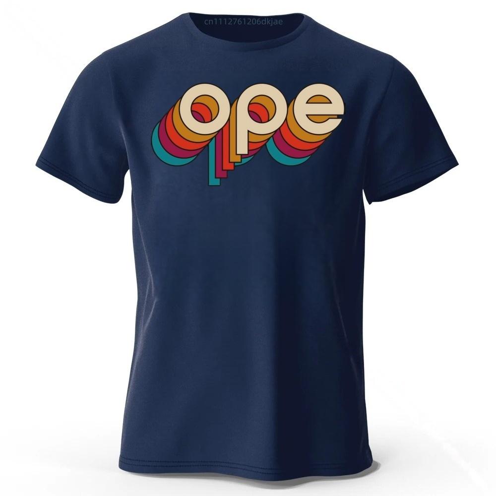 Retro Rainbow Gradient ope Letter Print Mens Pure Cotton Short Sleeved Comfortable Fashionable Soft Loose Sports Tshirt Top