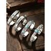 4pcs Fashion Vintage Bohemian Western Style Turquoise Inlaid Bracelets, Women's Fashion Gift Jewelry