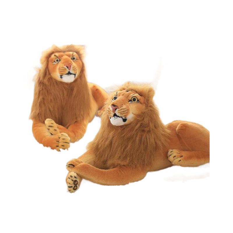 Large Simulated Lion Doll African Lion Forest Animal Model Plush Toy Cloth Doll Children's Christmas Gift