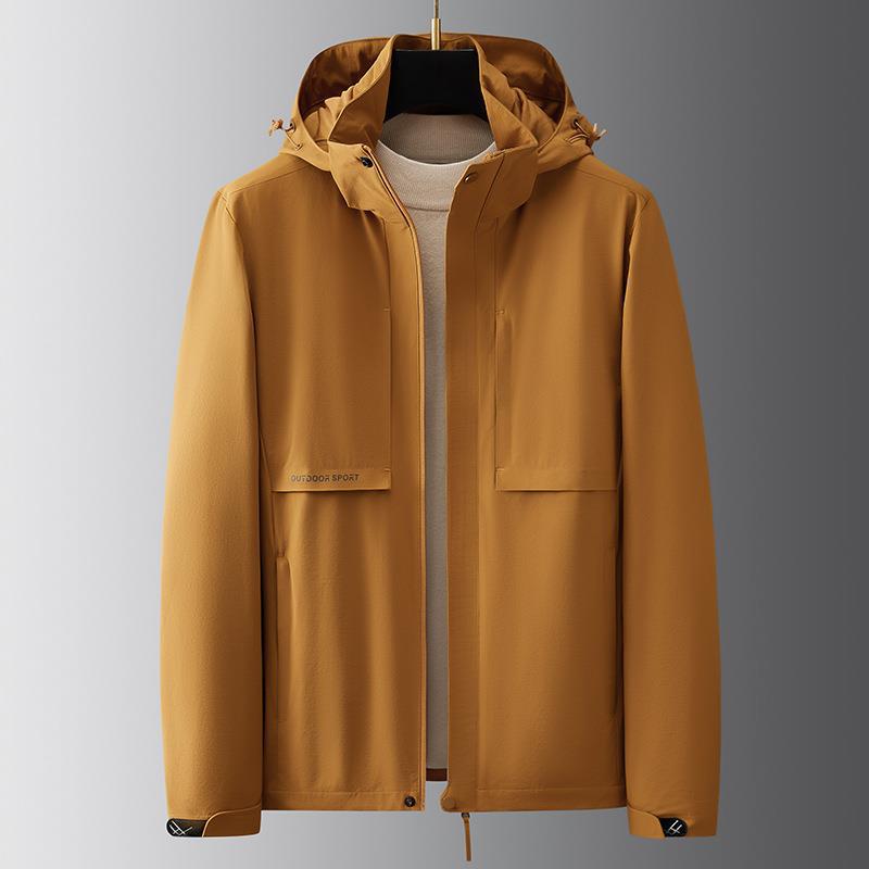 Мужские свободные осенние и зимние топы с капюшоном для мужчин среднего и пожилого возраста просты и универсальны