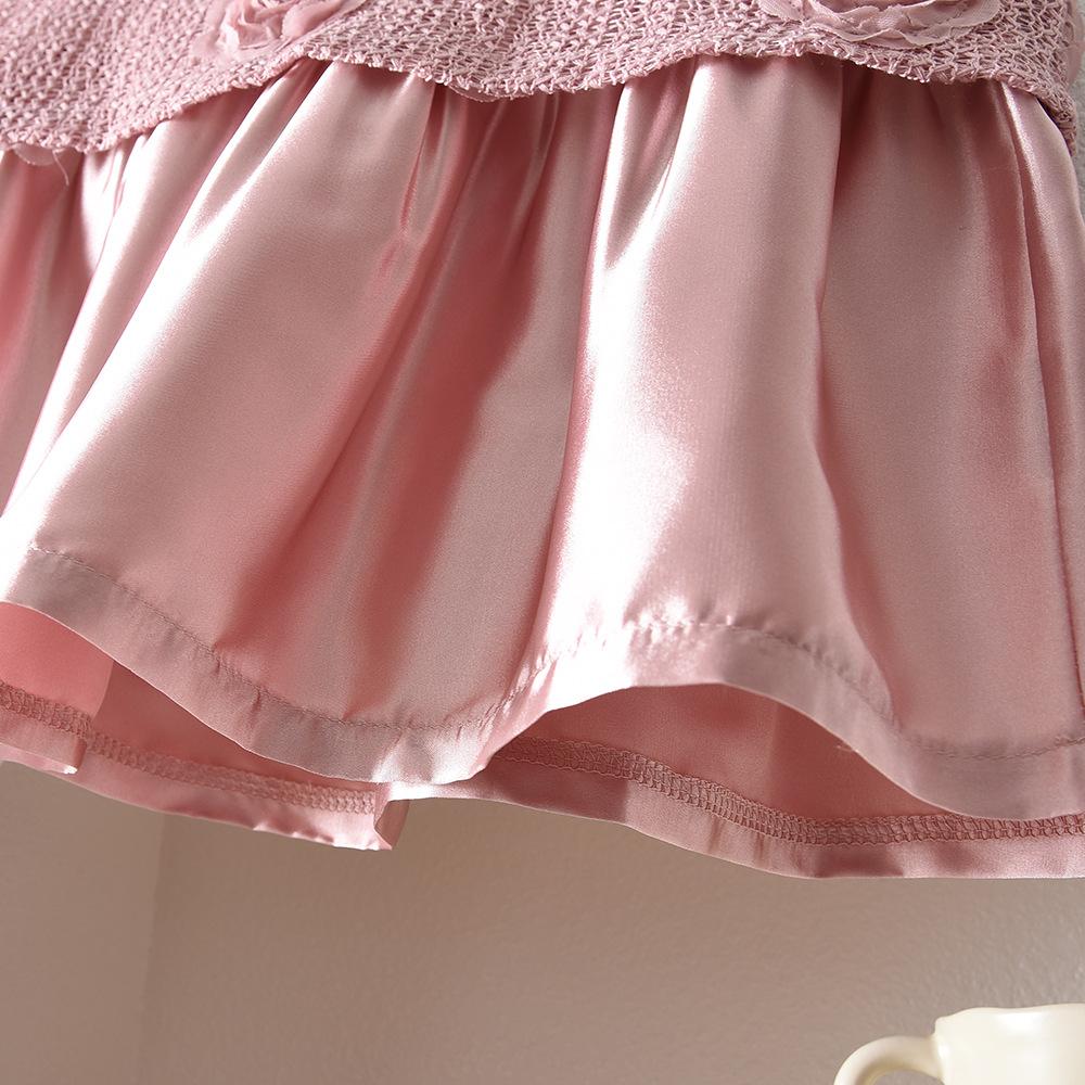 Girls Summer Pink 3D Flower Sleeveless Dress Sweet Princess Vest Dress for Kids