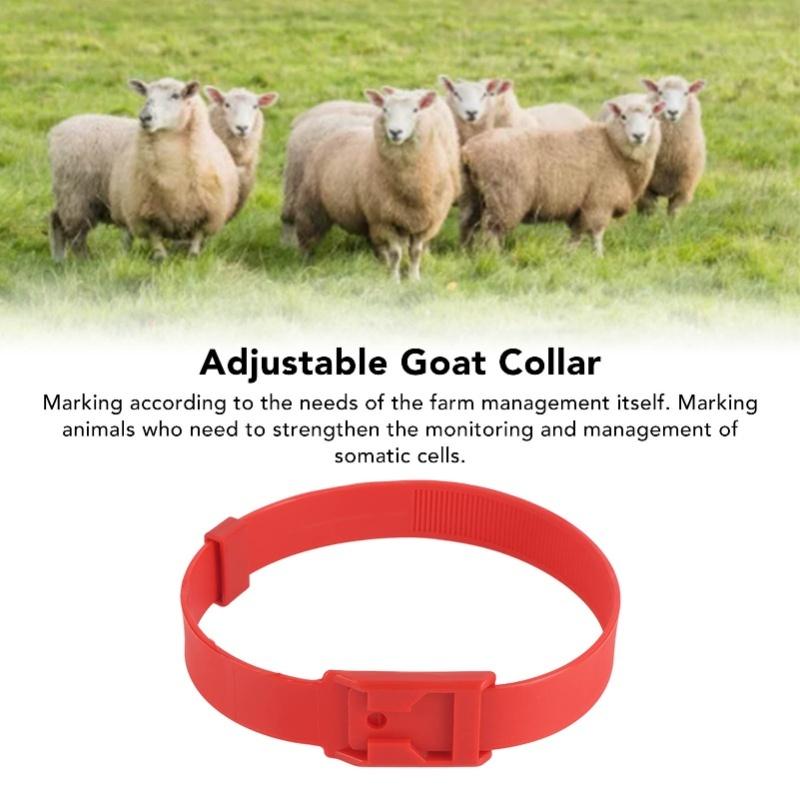 10 шт. Ошейник для козы ПУ 23 дюйма Регулируемый ошейник для скота Для сельскохозяйственных животных Корова Лошадь Овца Красный