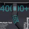 1m USB-C to USB-C Cable 100W 5A/20V Nylon Braided Phone Tablet Fast Charging Digital Display Cord