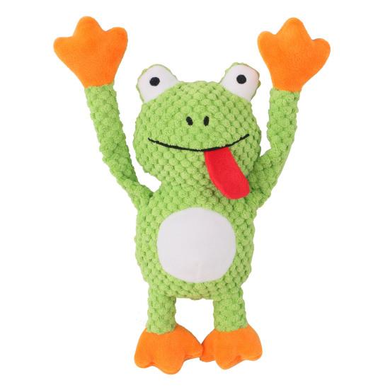 Игрушка для собак с пищащим звуком, интерактивная плюшевая игрушка для собак в виде лягушки, мягкая игрушка для жевания, игрушка для чистки зубов щенка, игрушка-перетягиватель для маленьких, средних и больших собак