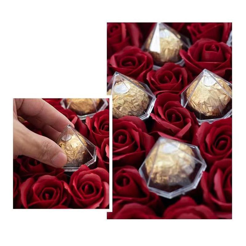 10 шт. прозрачная мини-коробка для шоколада, пластиковая упаковка для конфет в виде трюфелей, подарочная коробка на День святого Валентина, принадлежности для украшения свадебной вечеринки
