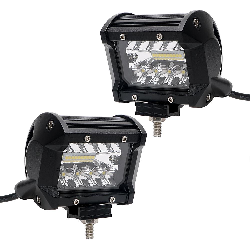 Для трактора, лодки, бездорожья, бездорожья, 4-дюймовая светодиодная световая панель, 2 шт./компл., автомобильный свет, рабочий свет для стайлинга автомобиля, DC12V 24V