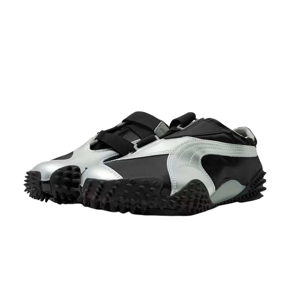 Puma Mostro Power & Grace Удобные Универсальные Кожаные Тканевые Низкие Кроссовки Унисекс кроссовки Черный Серебристый 399827-06