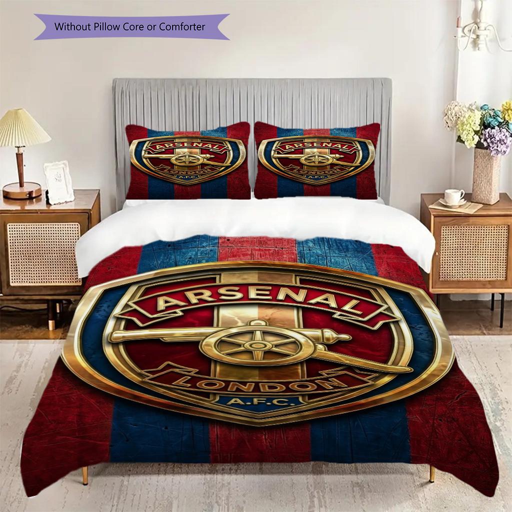"Iconic Arsenal Football Emblem" Bedding (1 * duvet cover + 2 * pillowcase, without core) 2DFlat Bedding set Soft and comfortable