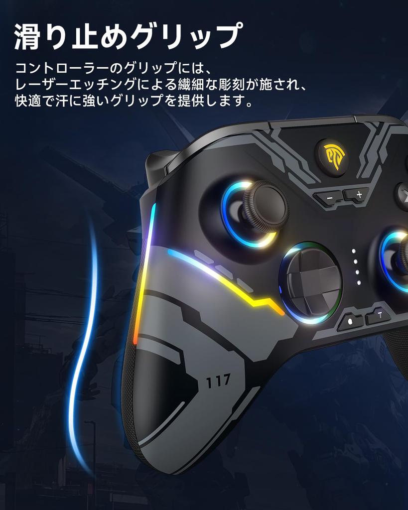 EasySMX Wireless RGB Backlit PC Controller for Switch Compatible with Windows and with Hall Effect Triggers and 1000mAh Joy-Cons, PC, Switch, iOS,