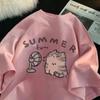 Fan Mushuk va Ayollar Erkaklar uchun Toza Paxtadan T-shirt Amerika Ko'cha Ijodiy Puflama Yozgi Erkin Qisqa Yengli Juftlik Kiyimi