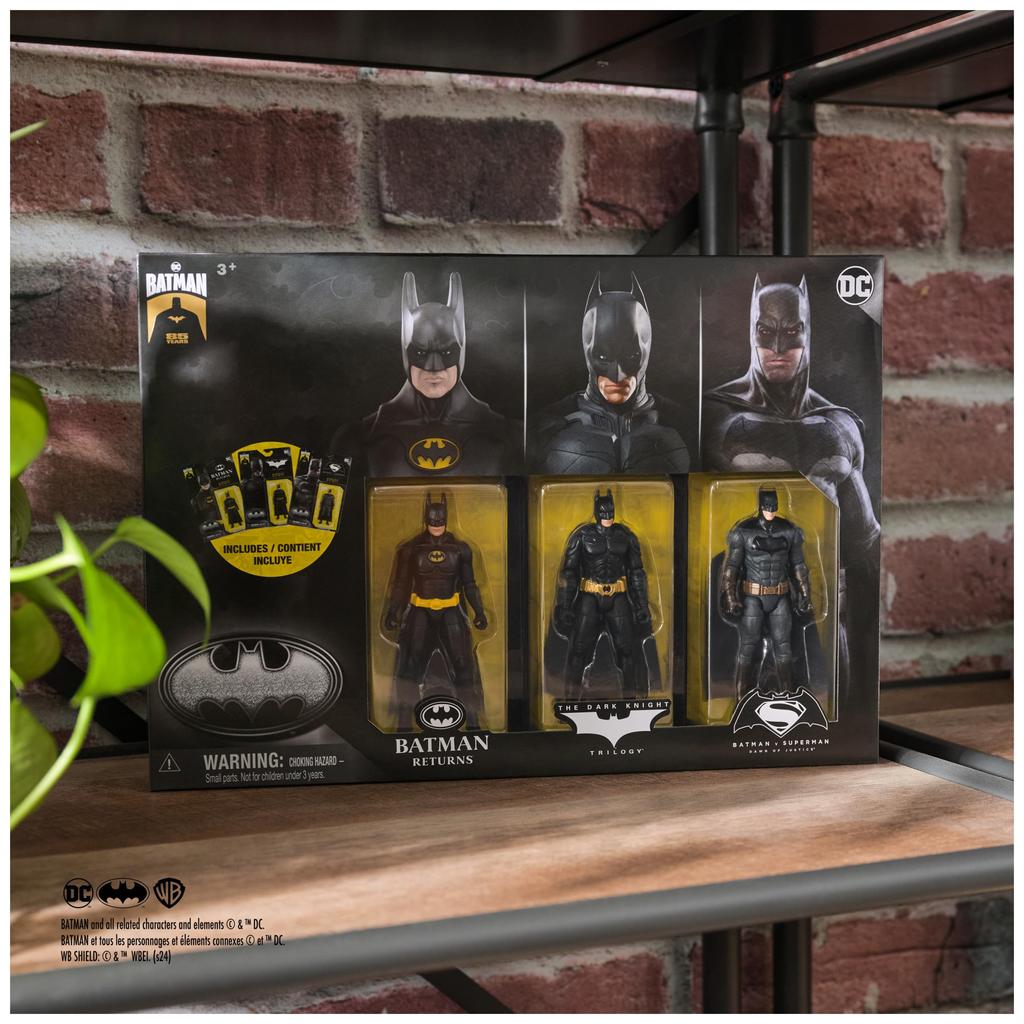 DC Comics Batman 85th Anniversary Spin Master 4 Inch Action Figure Special Edition 3 Pack Трилогия Темного рыцаря American Comics 85TH 3PACK (Возвраты & &