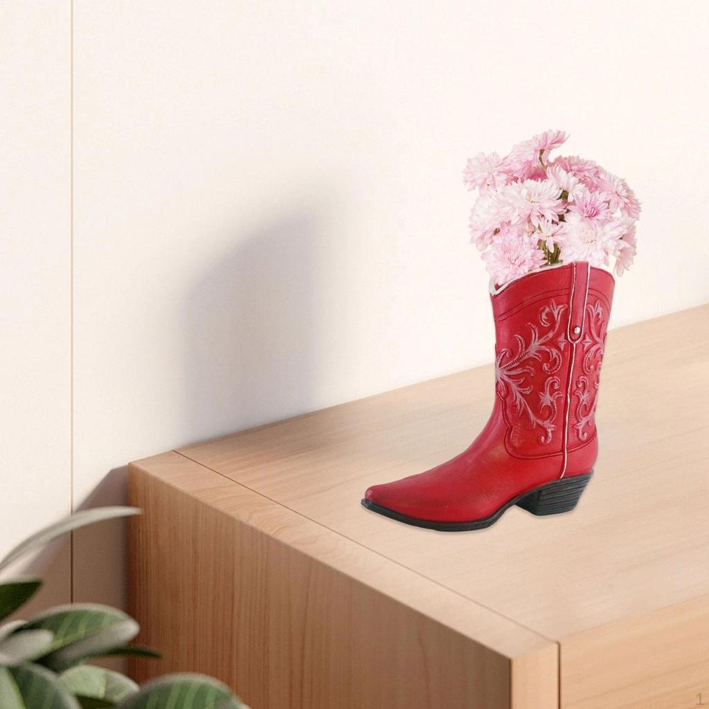 Boot Shaped Resin Flower Planter for Floral Arrangements In Home And Cafe