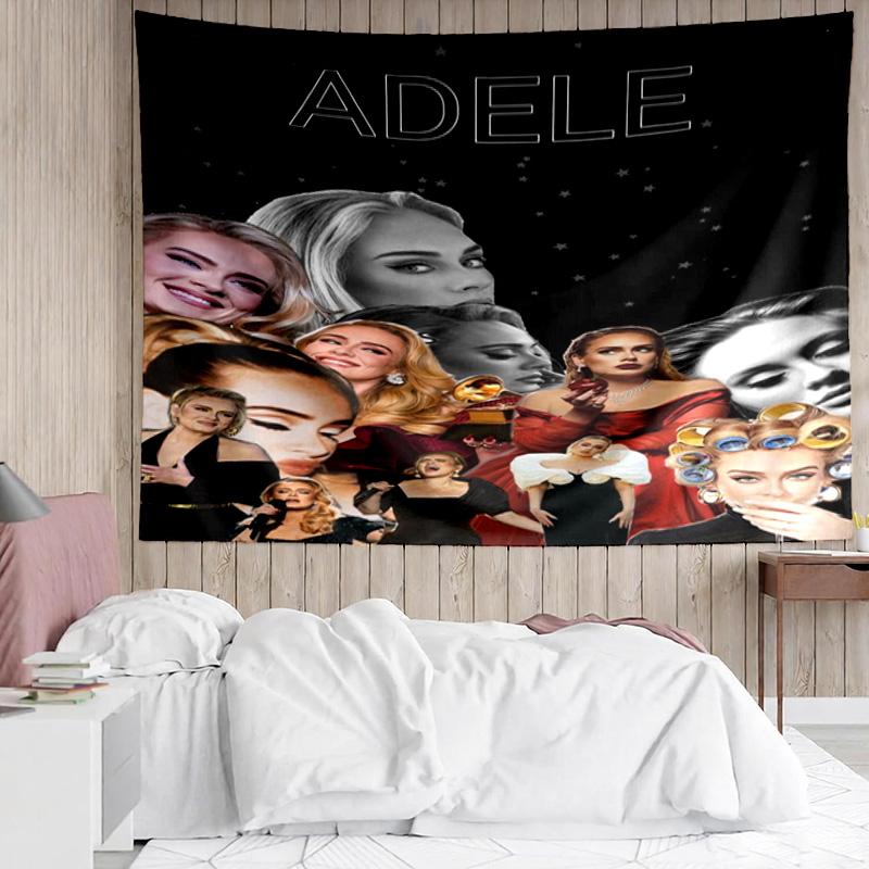 1PC Love And Music A-dele K-pop music group Tapestry Accessories for Bedroom,Livingroom, dormitory Room Wall Decor Fan Birthday Gifts