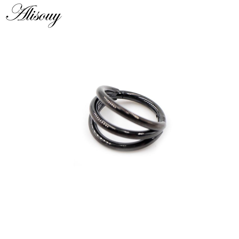 Alisouy 1 шт. Трехслойные серьги для хряща из нержавеющей стали 316L с шарнирным пирсингом для перегородки носа, кольца-кликеры, сегментные кольца