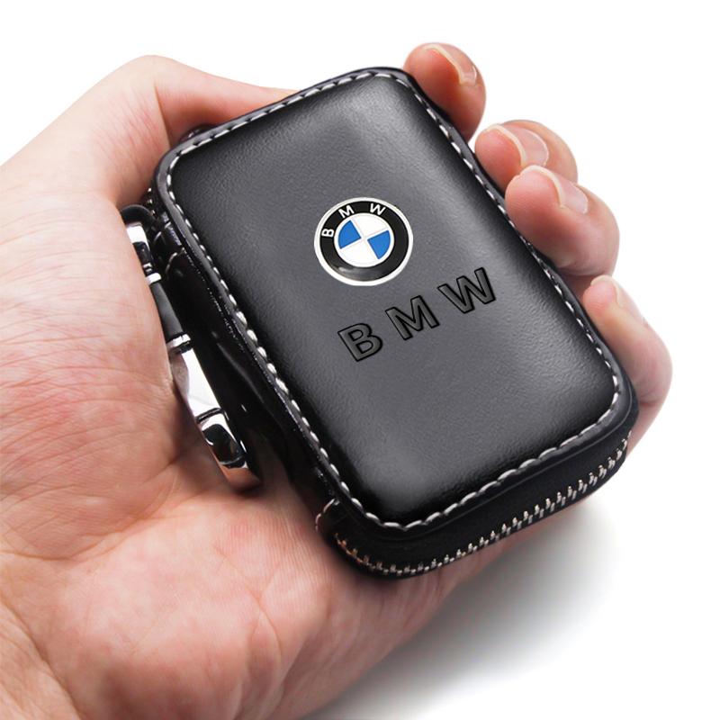 YSD4156 Car interior Key Bag Cover Case Leather Keys Organizer Zipper Car Key Chain Wallet For BMW M F25 F26 F15 F16 E90 E91
