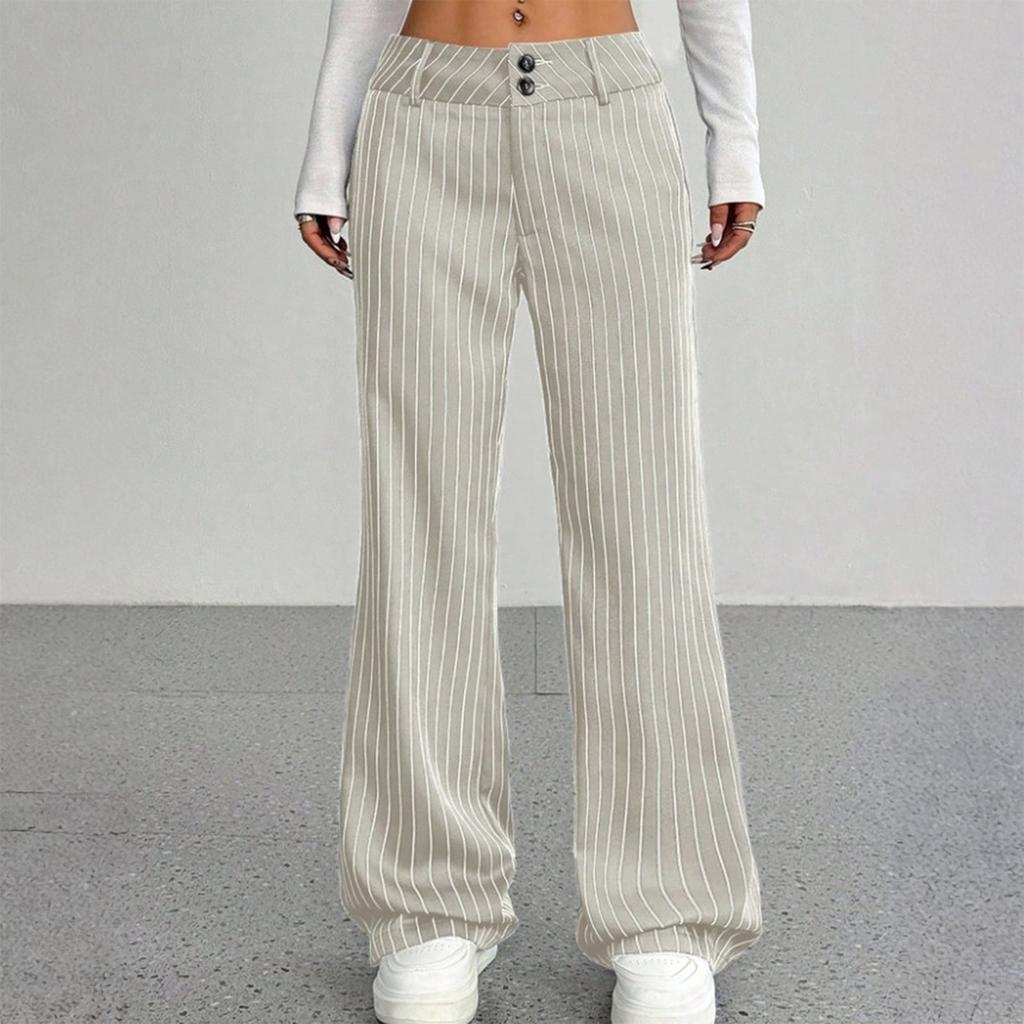 Женские свободные повседневные модные брюки в полоску широкие штанины