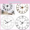 Vintage Round Metal Wall Clock With Quartz Movement For Living Room Decor