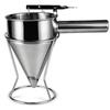 Stainless Steel Piston Funnel with Stand Kitchen Baking Funnel Batter Dispenser Sauce Cream Dosing