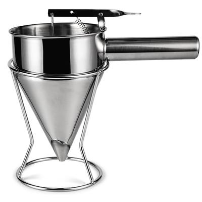 Поршневая воронка из нержавеющей стали с подставкой, кухонная воронка для выпечки, дозатор для теста, соуса, крема