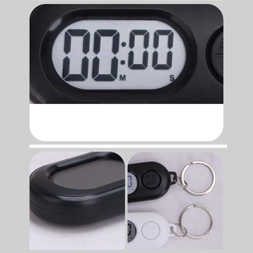 2Pieces Stop Watch Timers,Digital Timers,Outdoor Stop Timer Keychain, Pocket Size Countdown Clock with LCD Screen for Studying, Cooking, Gym, Training