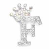 Crown 26 Initial Letters A To Z   Brooch Pins Women