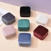 Velvet Jewelry Box Travel Portable Sqaure Zipper Boxes Necklace Bracelet Ring Earrings Jewelry Storage Case Organizers For Women