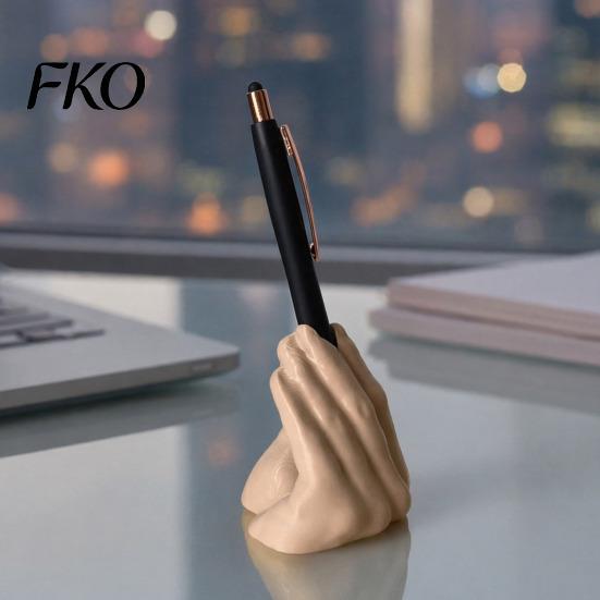 Office Desk Organizer Funny Hand Gesture Pen Holder for Desk, 3D Printed Creative Novelty Pencil Stand, Desktop Accessories Solid Base