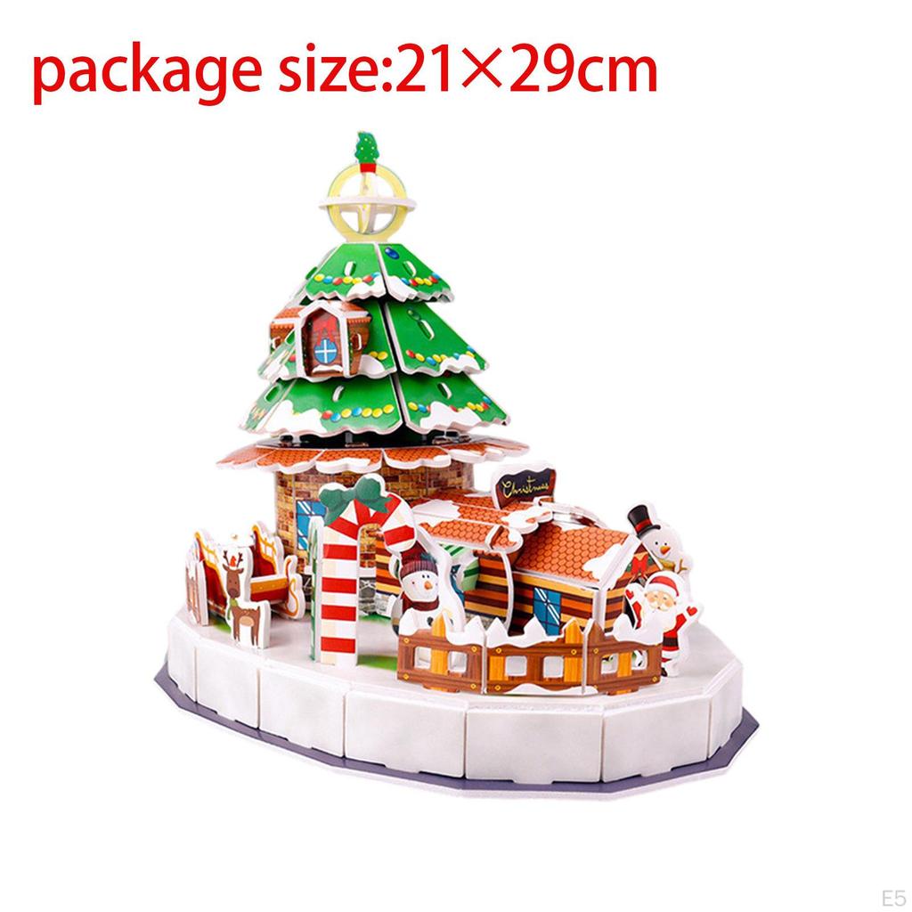 DIY Decoration, Christmas Crafts, Indoor And Outdoor 3D Puzzle for Kids, Craft House