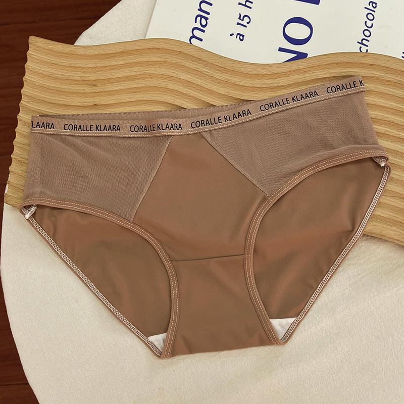 Underwear Women's Summer Half Through Thin Soft Cotton Mid-waist Briefs