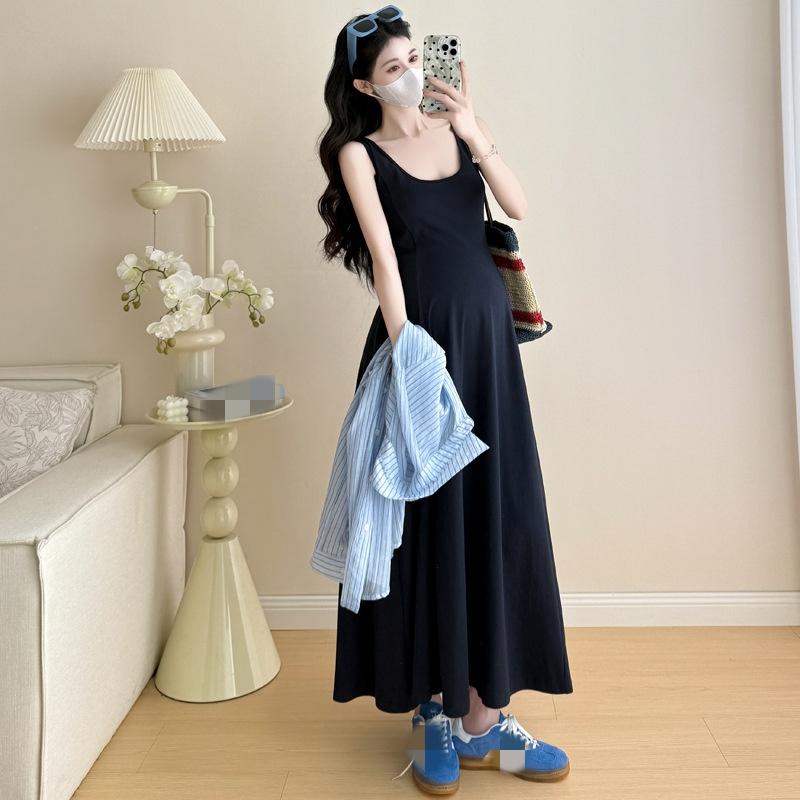 Pregnant Women's Dress for Autumn, Covering The Pregnant Belly To Show Off Weight, Spring and Autumn Plus Size Camisole Skirt, Vest Skirt