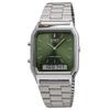Casio Кварцевые часы двойного отображения серии Vintage, модель для зарубежного рынка ANA-DIGI, AQ-230A-3AMQY, Унисекс, Время, Зеленый, [Б/у]