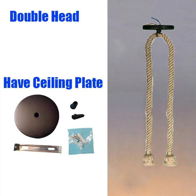 Подвесной светильник из пеньковой веревки в стиле ретро, американские промышленные подвесные светильники, креативные потолочные светильники в стиле лофт и кантри, светодиодные лампы Эдисона E27