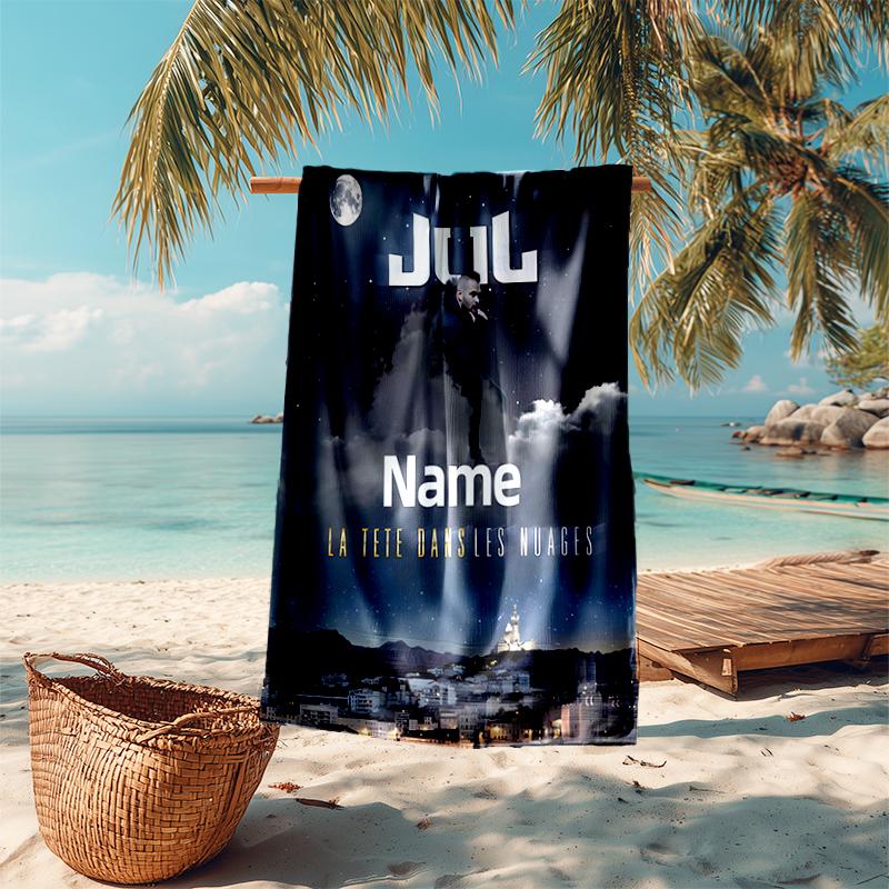 Personalized customized proof beach towel with Jul rapper pattern - soft, absorbent,quick-drying,perfect swimming,camping&bathing