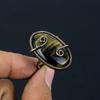 Ювелирное кольцо ручной работы с медной проволокой из драгоценного камня тигрового глаза для нее всех размеров