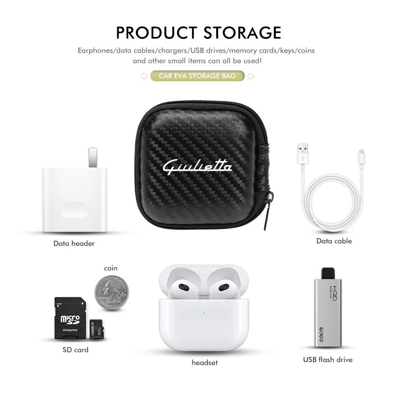Car Sticker For Alfa Romeo 159 147 Car Data Cable Earphone Charger U Disk Zipper Pouch Accessories For Alfa Romeo Giulietta 940 SY1