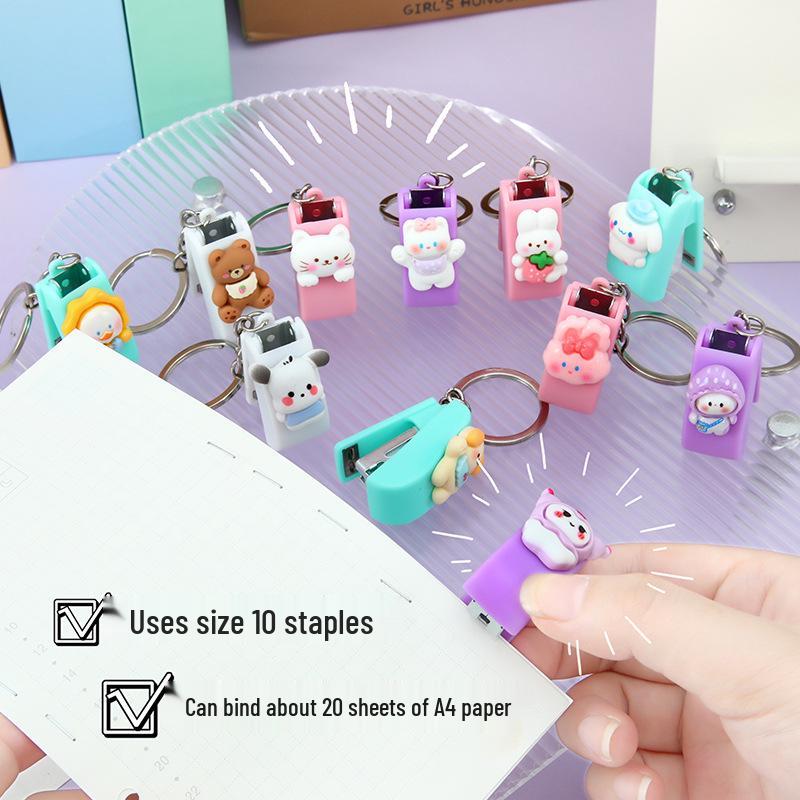 Colorful Cartoon Mini Stapler - Cute and Portable for Office Supplies