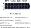 50W 18V Flexible Monocrystalline Solar Panel Kit with Controller for RVs & Boats, Waterproof, Compatible with 100W/200W Systems
