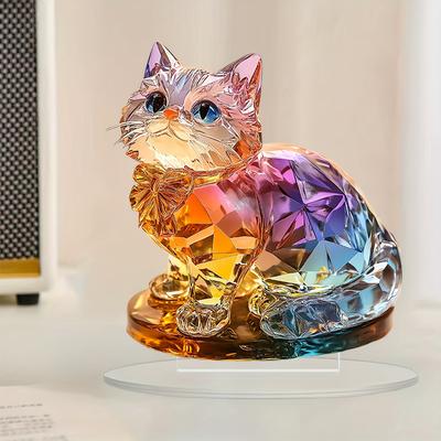 Креативный Милый Цветной Котёнок 2D Акриловое Настольное Украшение Гостиная Спальня Кабинет Домашний Реквизит Декор