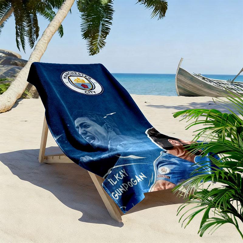 Royal MCFC Crown Print Beach Towel, Large Soft Quick Dry Towel for Beach Camping Swimming