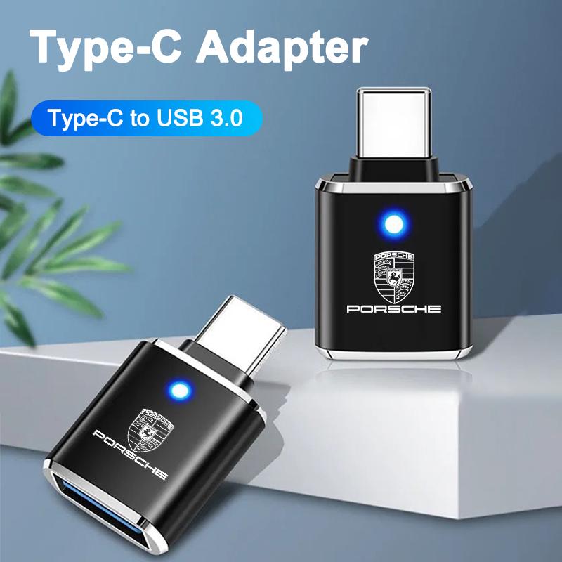 Автомобильный адаптер USB Type-C для ноутбука, флешки Micro USB для Porsche Cayenne Macan 911 Boxster Cayman Panamera 718, Автоаксессуары