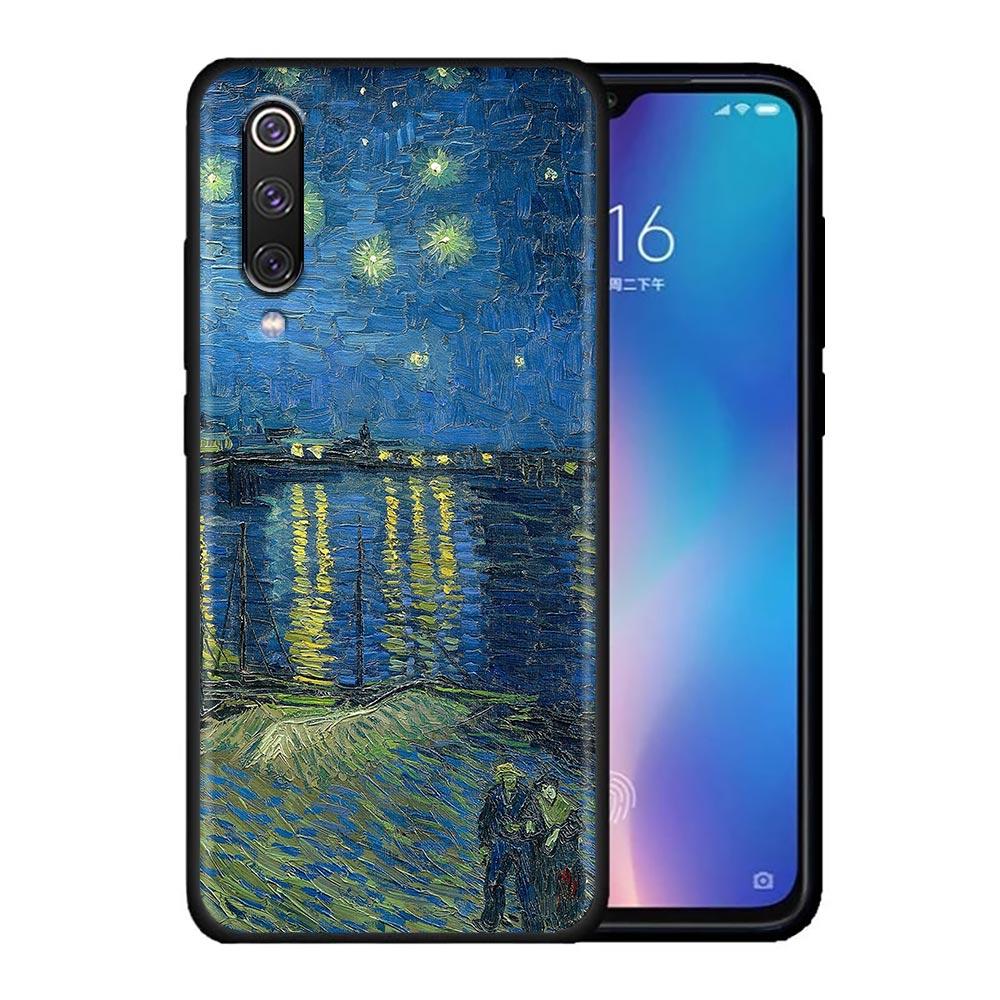 Мягкий чехол с изображением кота Ван Гога, звездной ночи, маслом для Xiaomi Mi 9 9se 8 10 10T A2 Lite 10S 9T CC9 Note 10 Pro 9Lite, чехол Fundas