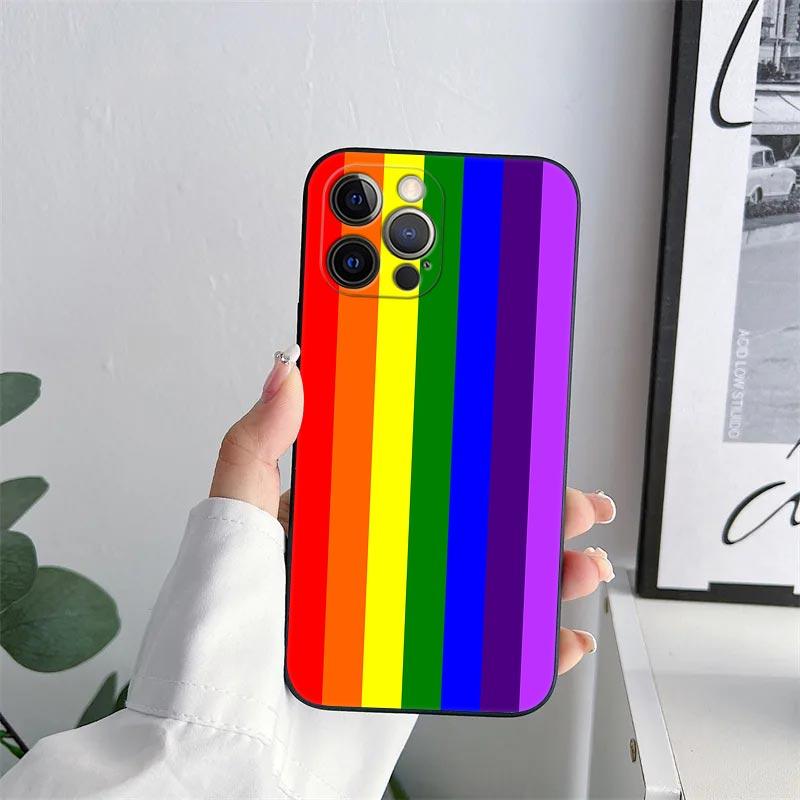 Gay Pride Flag Lesbians LGBT Phone Case for iPhone 11 15 Pro Max Case Coque 14 Plus 13 Pro 12 X XS XR 7 8 SE 2020 TPU Soft Cover