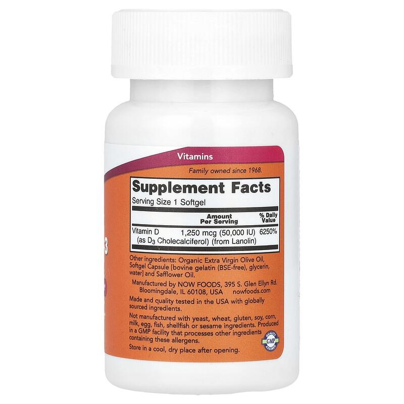 Vitamin D-3, Max Potency, 50,000 IU, 12 Softgels
