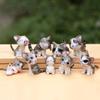 9pcs/set Kawaii Cute Mini Figurine Statue Chi Cat Garden Decoration 3cm Micro Animals Toy
